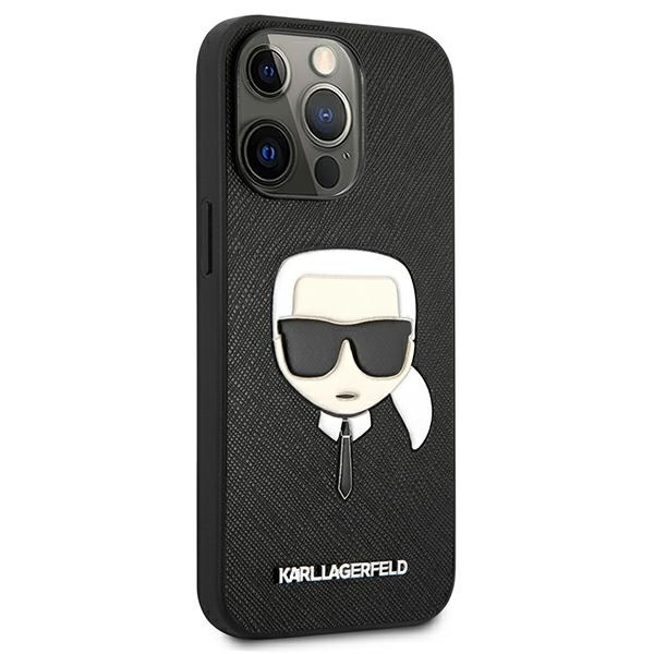 Coque KARL LAGERFELD Apple iPhone 13 Pro Saffiano Iconic Karl`s Head Black Hardcase